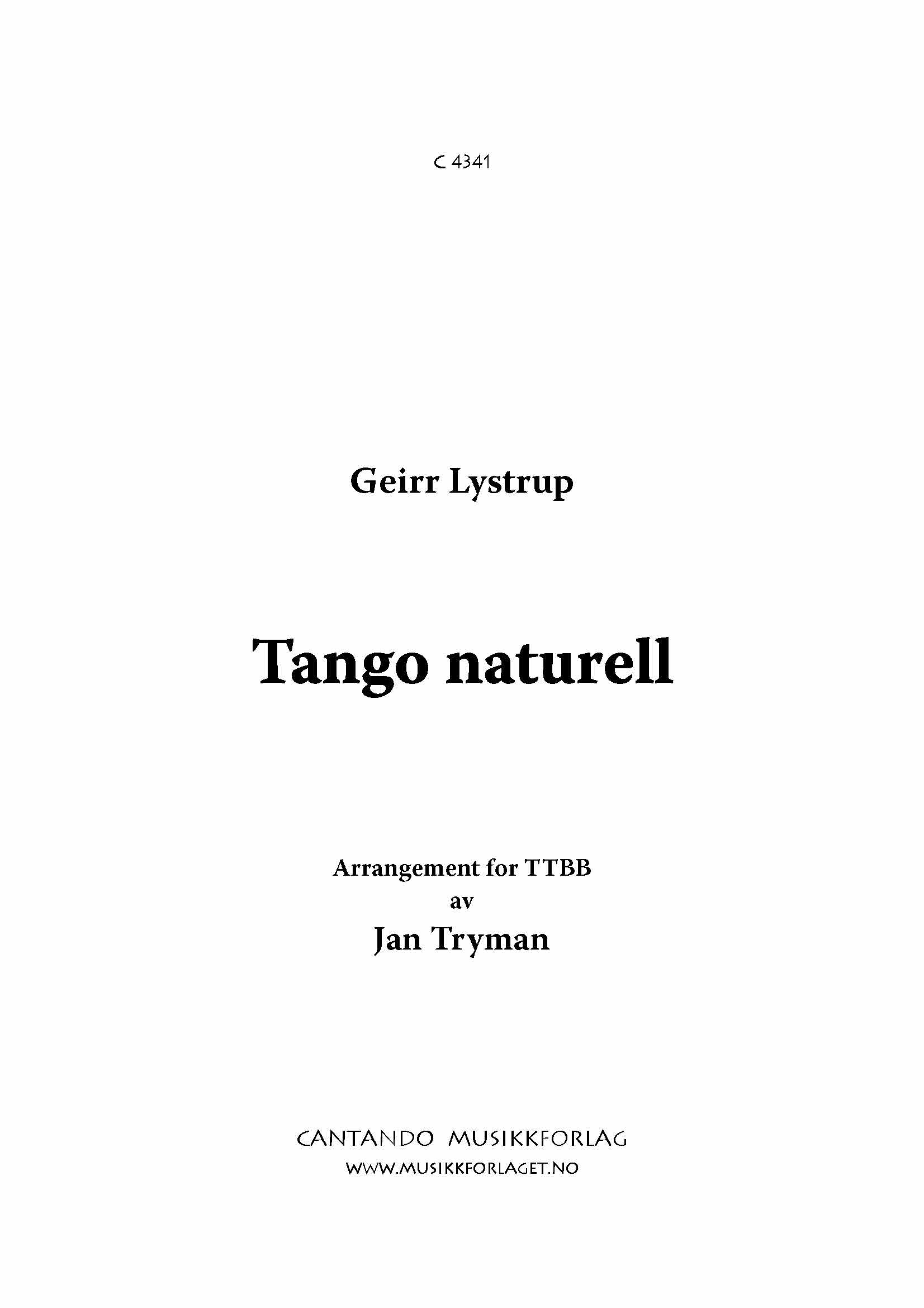 Tango naturell (TTBB)