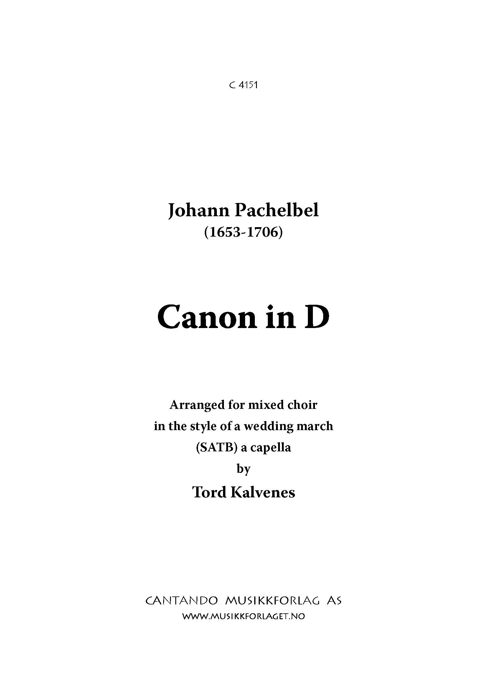 Canon in D - SATB