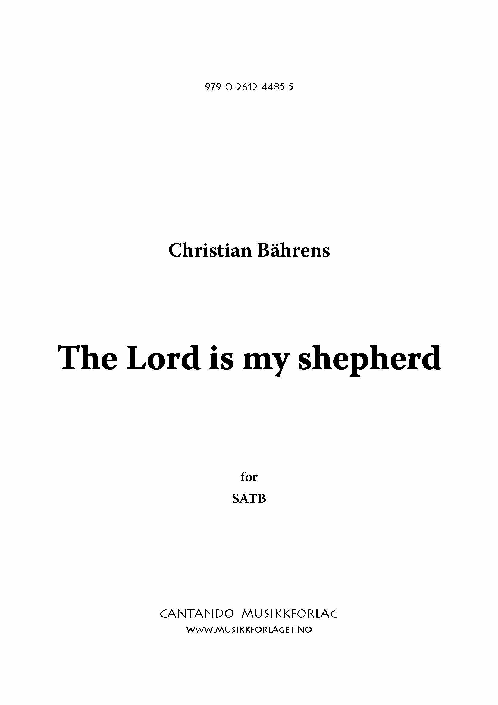 The Lord is my sheperd - SATB